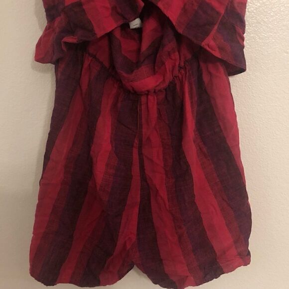 NWT ANTHROPOLOGIE Amadi Striped Linen Shorts Romper - Picture 10 of 14